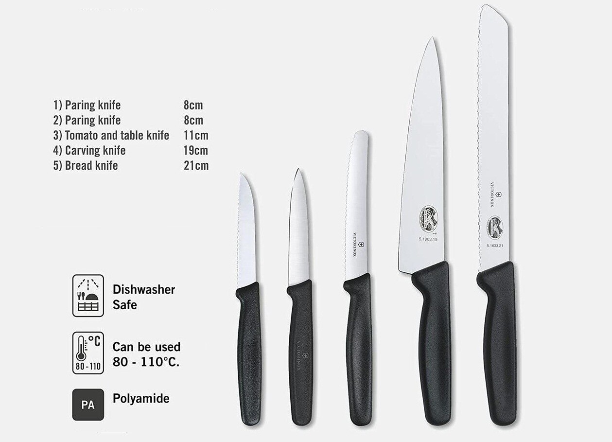 Victorinox Kitchen Knife Set 5 Piece Swiss Classic Knife eBay