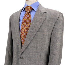 Jos A Bank Gray Glen Plaid Wool Blazer Sport Jacket Mens 41R