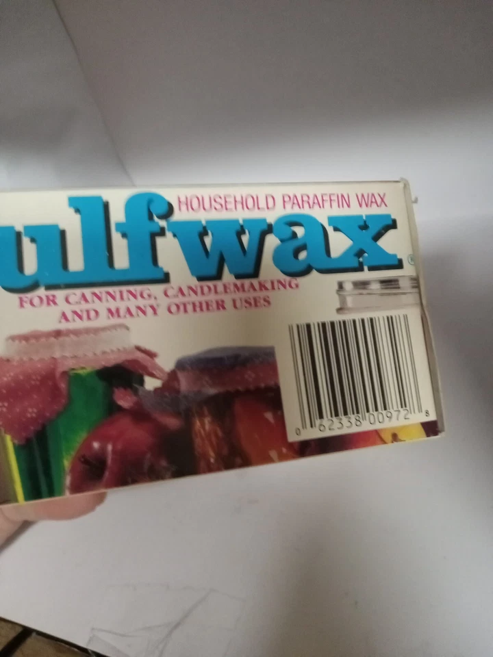 Vintage 1994 Unused 16 oz Box Gulfwax Household Paraffin Wax Canning Candles USA - Image 4 of 4