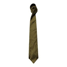 Brooks Brothers Necktie Makers Men's Silk Tie Black Gold Stripe Made In USA