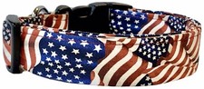 Beautiful Waving American Flag Handmade Dog Collar