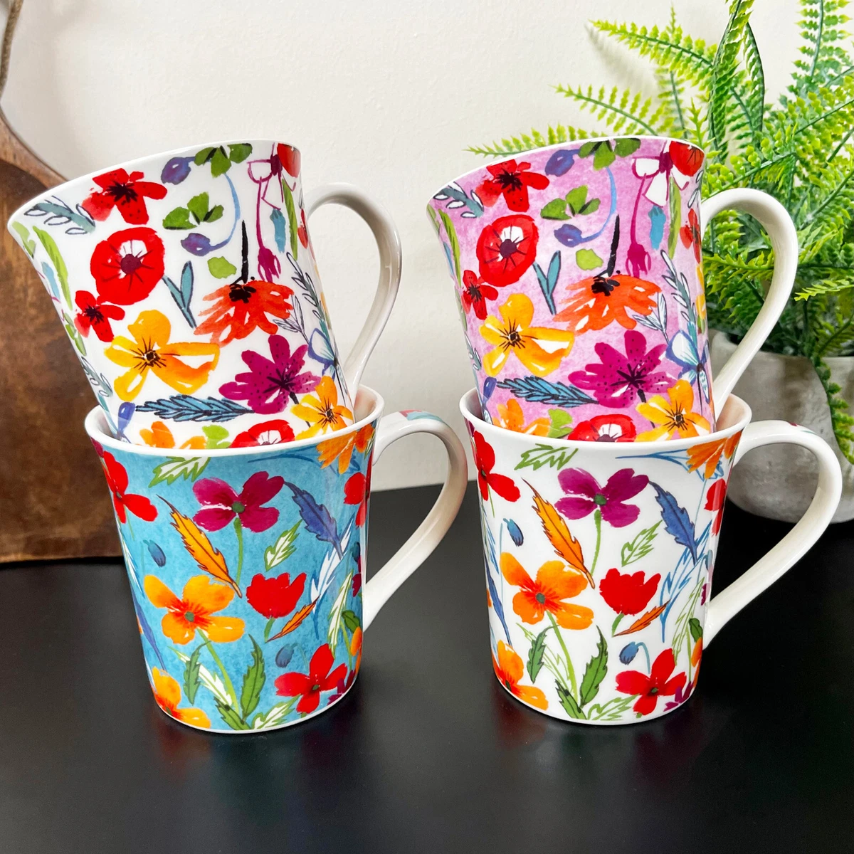 Colourful mugs on sale