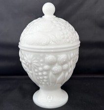Avon Vintage 1960s White Opaque Milk Glass Bon Bon Dish