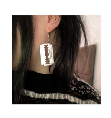 Boucles D'oreille En Forme De Lame De Rasoir Noire à Pailettes, Goth > JAPAN ATTITUDE - ACCBCL481 - Foto 13