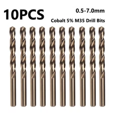 10PCS 0.5mm-7mm M35 HSS-CO Cobalt Drill Bits Twist Drill Bit For Stainless Steel