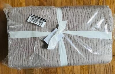 Pottery Barn Belgian Flax Linen Handcrafted Quilt Smoky Quartz King Mauve New 