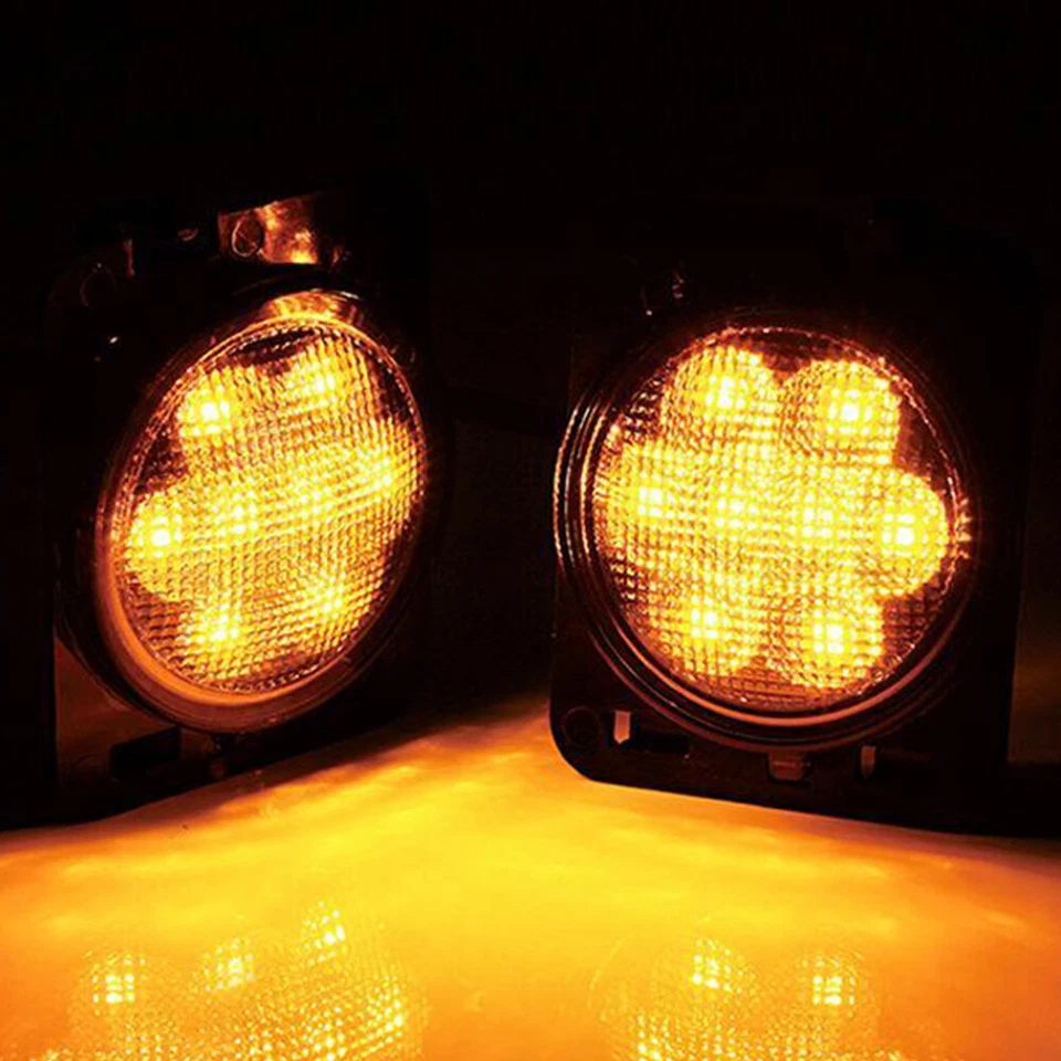 Para Jeep Wrangler Jk 2007-2018 LED luz de señalización lateral guardabarros delantero llamaradas lámpara 2x Foto 4 de 4