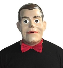 ADULT GOOSEBUMPS SLAPPY VENTRILOQUIST DOLL CREEPY FACE MASK & BOWTIE GC3825
