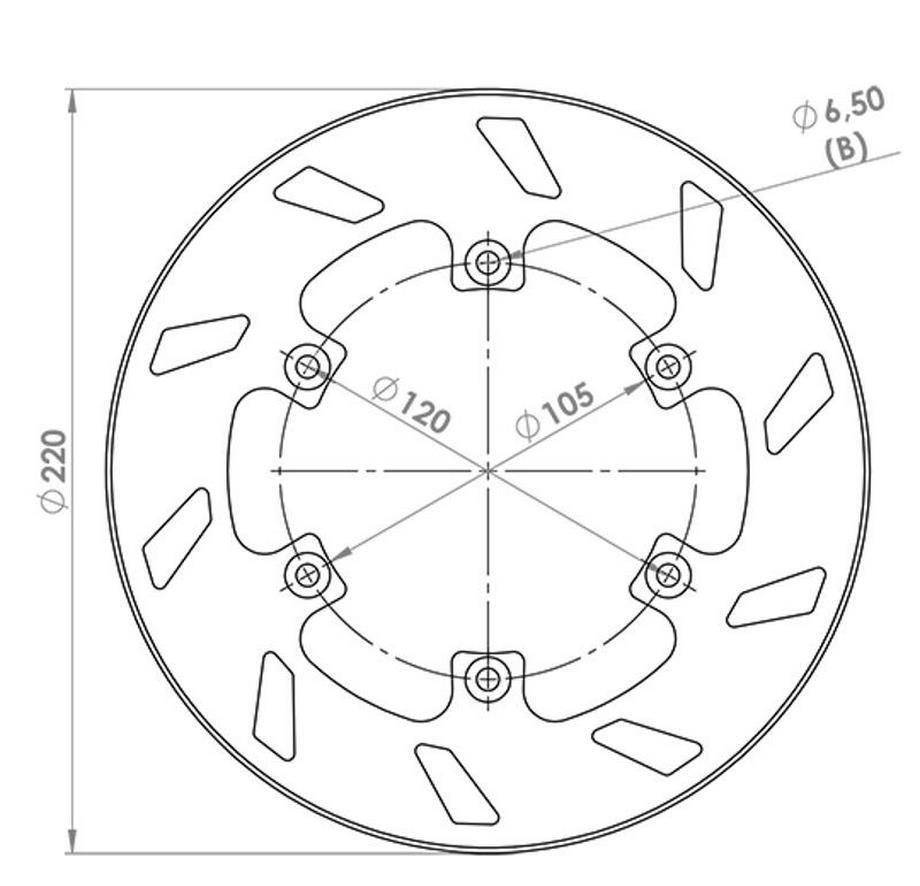 Disque de frein arrière de rechange 220mm pour Rieju 125 Urbanl