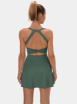 Halara - Green dress XS New, Grünes Halara Kleid Neu