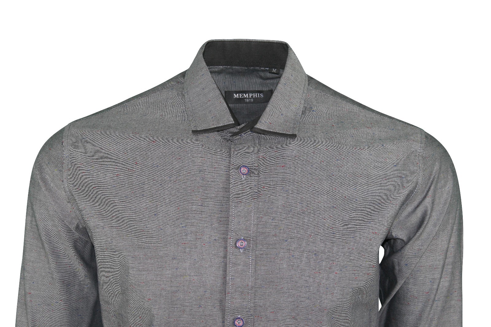 Reduced to Clear Italian Design Flecked Print Mens Smart Grey Shirt