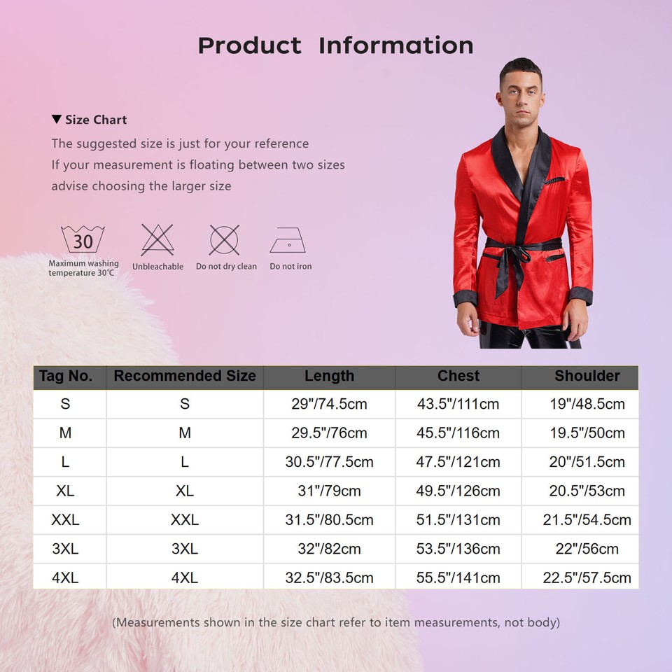 Men s Satin Smoking Jacket Pajamas Bathrobe Kimono Robe With Belt men-s-satin-smoking-jacket-pajamas-bathrobe-kimono-robe-with-belt