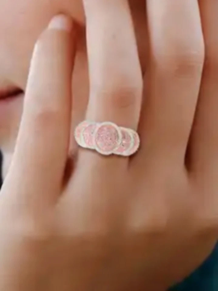 Natural Pink and White Diamond I3 Ring in Vermeil Rose Gold Over Sterling Silver - Image 2 of 3