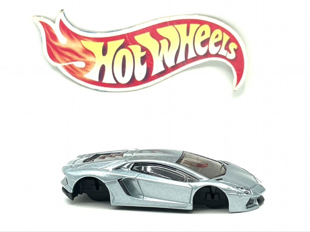Lamborghini Aventador ミニカー シルバー Loose Hot Wheels Premium Lamborghini Aventador (silver) - *DONOR