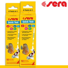sera 2x 50 Strisce Reattive Quick Test | 6 Test in 1 NO2 GH CO2 Acquario pH