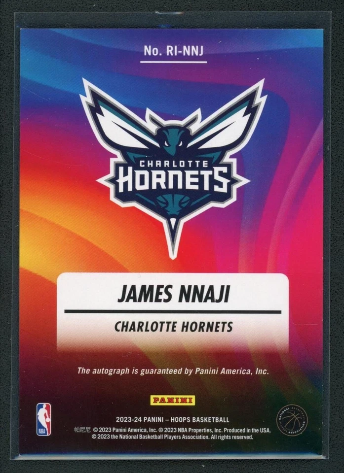 2023-24 JAMES NNAJI AUTO PANINI HOOPS ROOKIE RC INK AUTOGRAPHS - Image 2 of 2