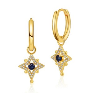 Authentic 18K Gold Plated hoop earrings, star burst huggies earrings one pair JWDHJ56