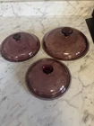 Pyrex Visions Cranberry Glass Replacement LIDS ONLY 3 PC Pic For Sizes