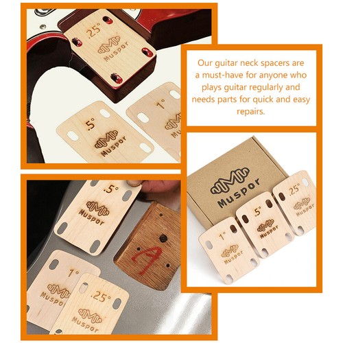 6pcs Convenient Guitar Neck Shims Wooden Guitar Neck Plate for Replacement - Picture 4 of 12
