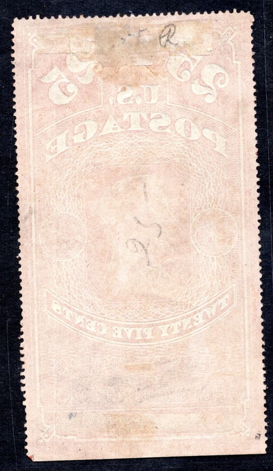 US 1865 NEWSPAPER STAMP SCOTT #PR3 ABRAHAM LINCOLN BY THE NATIONAL BANK NOTE CO. - Image 2 of 2