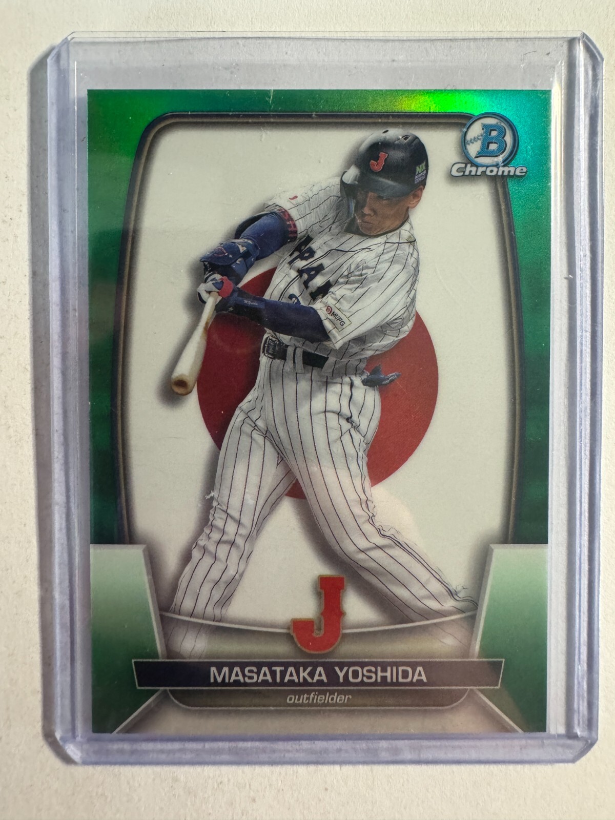 K230,715 - 2023 Bowman Chrome WBC Flag Green #WBC47 Masataka Yoshida #/99