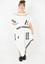 CRAZY H4  ECRU  asymmetric  mesh    dress size L/XL