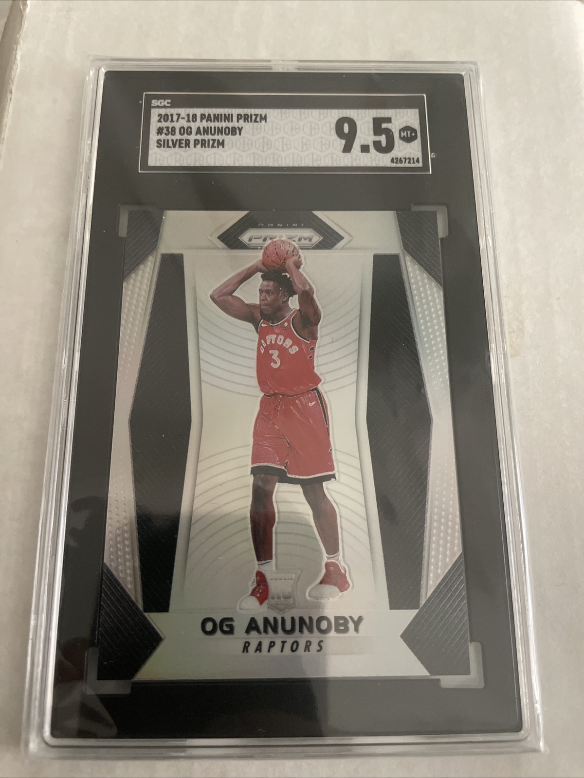 🔥2017-18 Panini Silver Prizm #38 OG Anunoby Raptors Rookie SGC 9.5