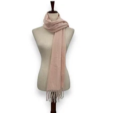 NEW Style & Co Baby Pink Scarf Soft & Cozy Winter Rectangle Fringe Quiet Luxury 