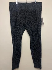 Nike women’s dri-fit training leggings, XXL, grey leopard NWT