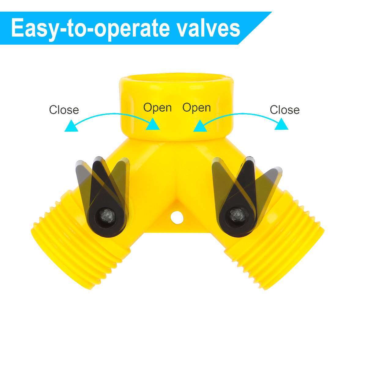 1~4pcs Water Hose Splitter 2 Way 3/4" Hose Connector Outdoor Garden Y Valve Pipe
