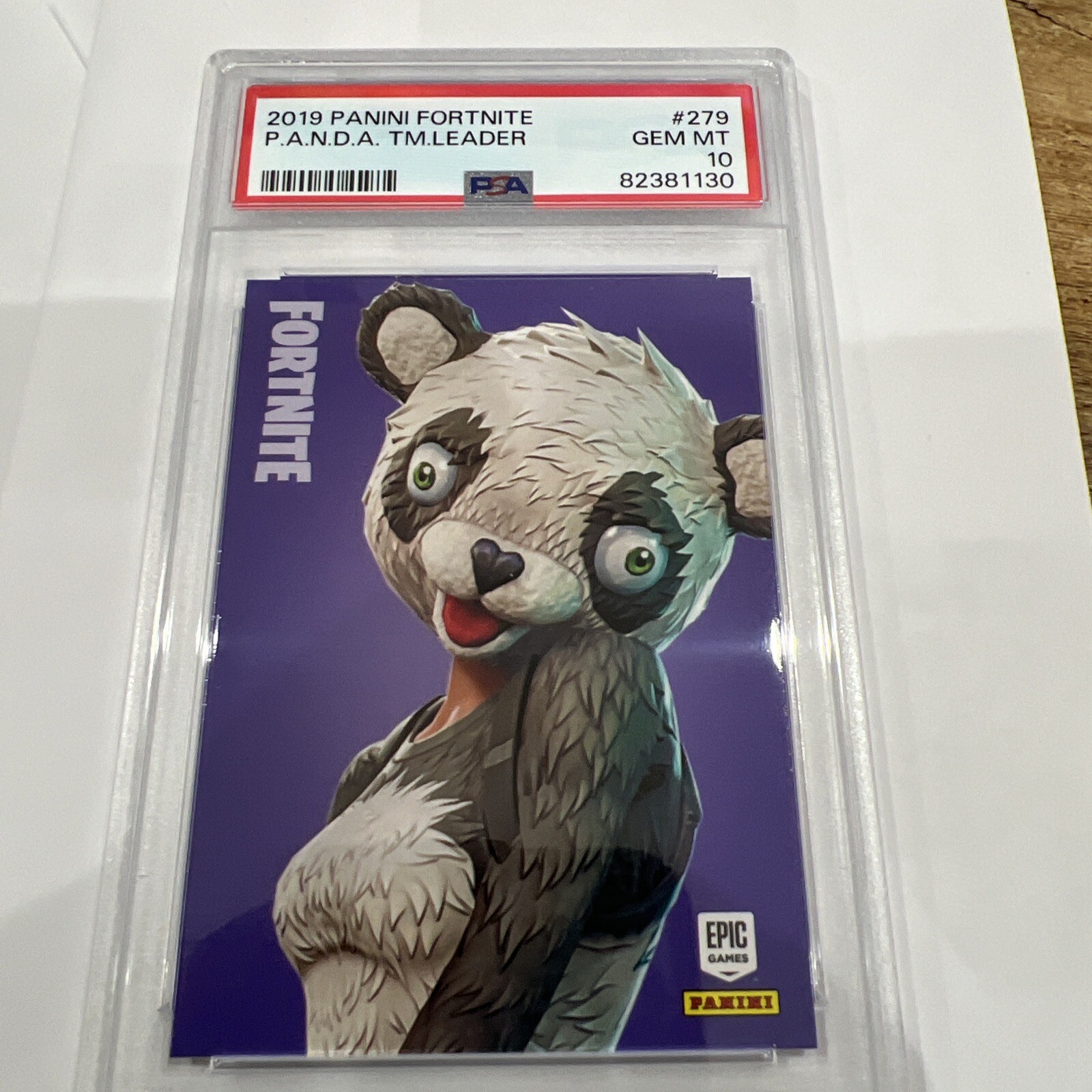 P.A.N.D.A. Team Leader 2019 Panini Fortnite #279 Base USA Print PSA 10 GEM