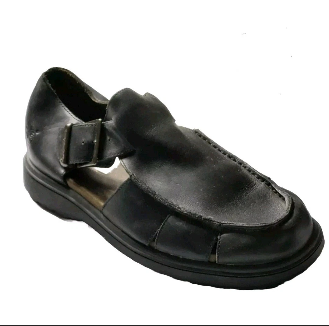 Timberland Sandali Pescatore Taglia 7 5 Vera Pelle Uomo Nero