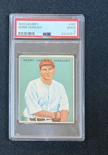 1933 Goudey - #107 Heinie Manush - PSA W