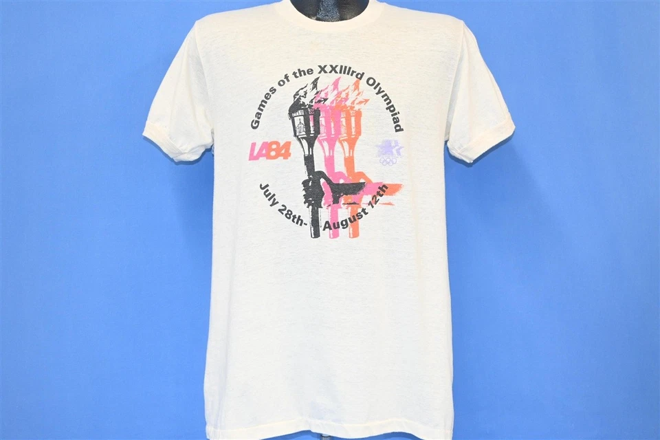 Camiseta de colección años 80 LA84 LOS ANGELES JUEGOS OLÍMPICOS 1984 FÚTBOL 2 CARAS OLIMPICAS M Foto 3 de 4