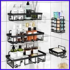 5 Pack Shower Caddy Organizer Rack Shelf for Inside Shower, Adhesive Bathroom...