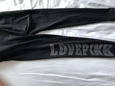 69 Victoria's Secret PINK High Waist Full Length Legging Black Bling M or XL