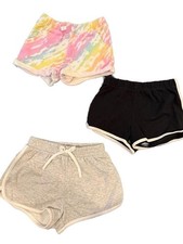 Lot Girls pull on Shorts - SO Tie Dye, Children's Place Black Btween Grey sz 7/8