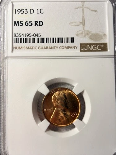 1953-S Lincoln Cent MS 65 RD