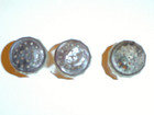 SALT PEPPER ANTIQUES or for spices set of 3 GLASS SILVER TOP 1 1/2" tall GOOD — photo 2