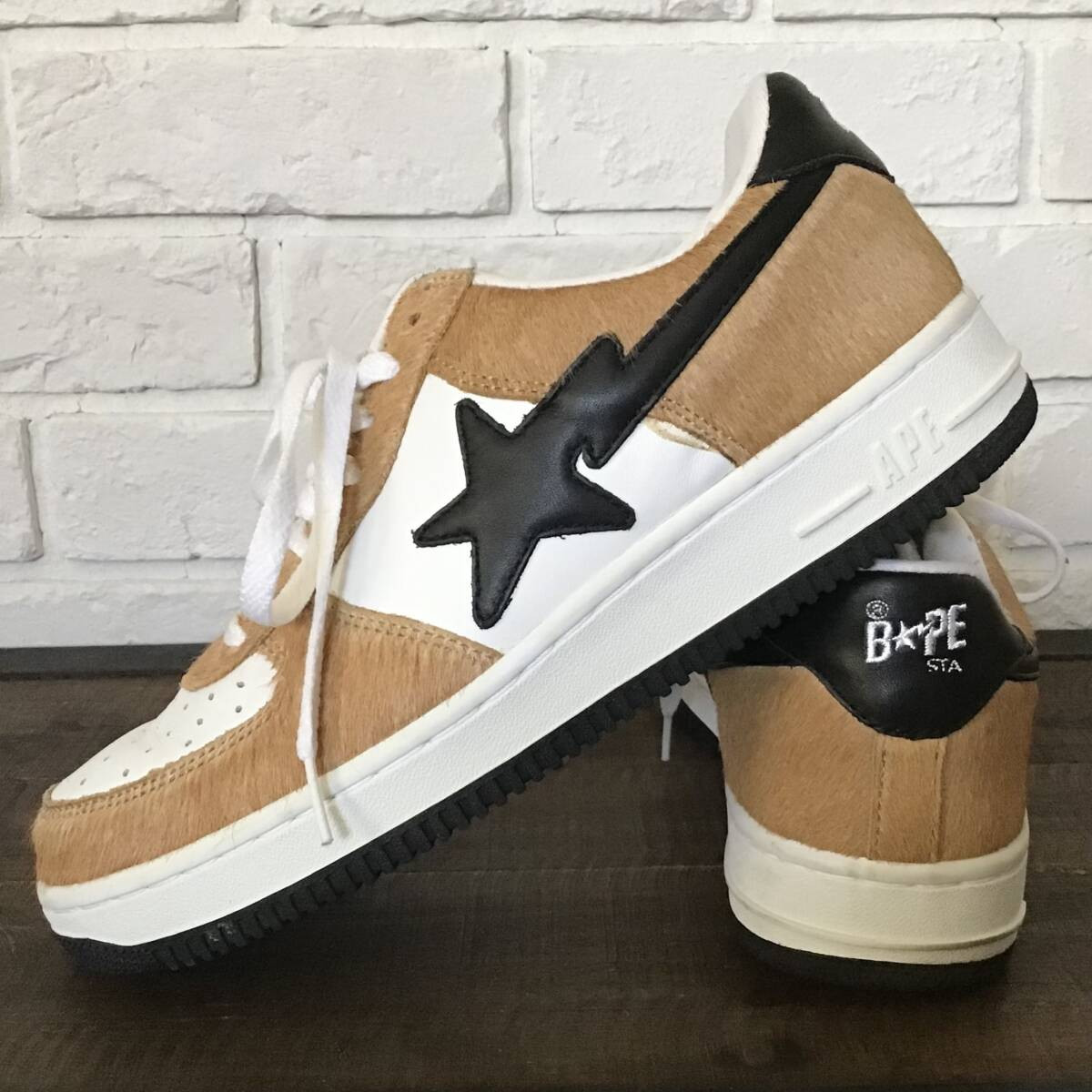 A Bathing Ape Bape Sta Color White Black Beige FS-018 with Box Men 