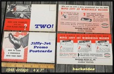 Vintage 1946-1948 Mopar Jiffy Jet Promo Postcards Chrysler Plymouth 1947 Dodge