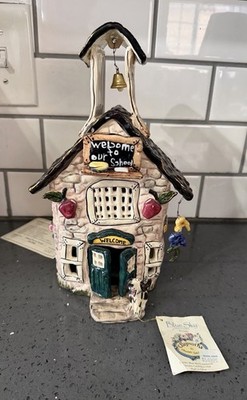 Blue Sky Welcome To Our School Candle House Tea Light 2001 Heather Goldminc
