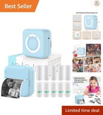 Portable Mini Bluetooth Thermal Printer with 10 Paper Rolls - Ideal for iPhon...