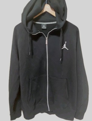 Nike Air Jordan Flight  Full Zip Hoodie Men's Med Black Sweatshirt Jumpman Hoops