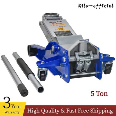 Low Profile Floor Jack 5 Ton Heavy Duty Steel Car Jack w/Dual Piston Rapid Pump