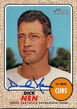 2017 Topps Heritage DICK NEN Chicago Cubs AUTO MINT
