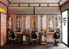 BELECO 7x5ft Fabric Vintage Barber Shop Backdrop for Photography Hair Salon H...