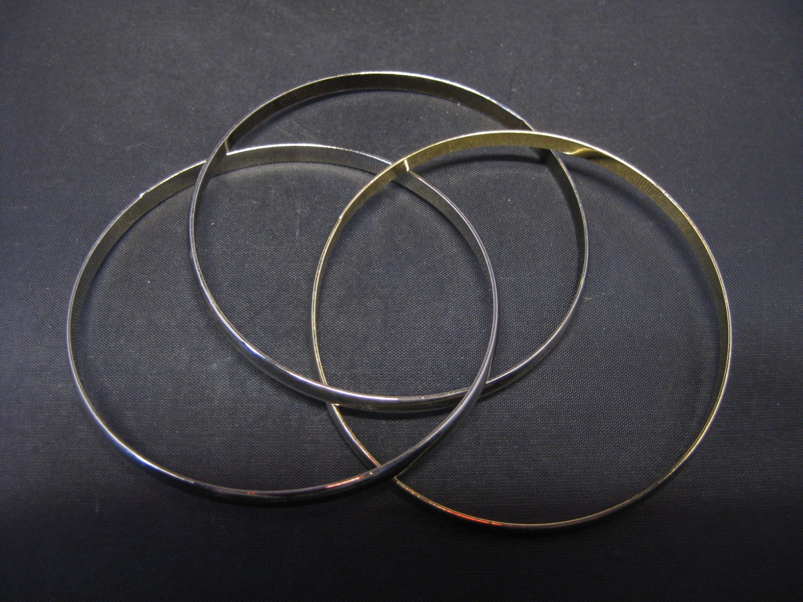 Silver-Tone Three Rings Cuff Bangle Bracelet - image 3
