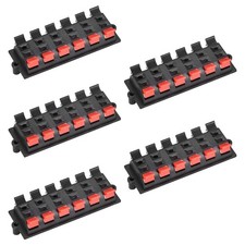 uxcell 2 Row 12 Way Spring Speaker Terminal Clip Push WP12-03B 5Pcs , Black