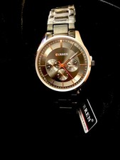 Curren Men  s Stainless Steel Quartz Movement, Black Rose Designer Watch